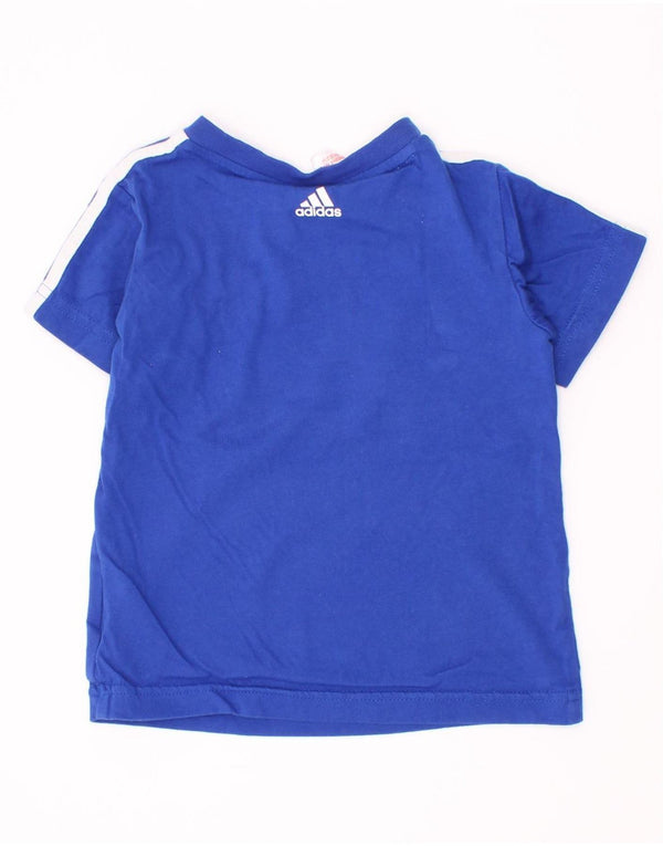 Adidas T-shirt graphique pour bébé garçon 9-12 mois en coton color block bleu