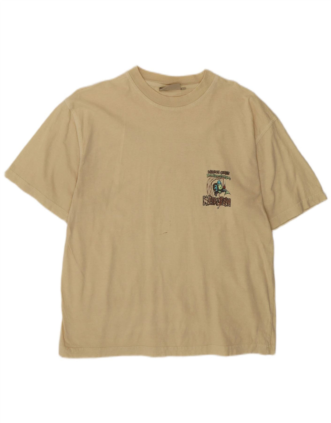 Weird Fish T-Shirt Graphique Homme Coton Beige Moyen