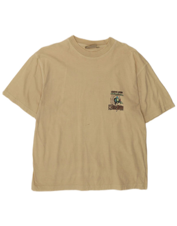 Weird Fish T-Shirt Graphique Homme Coton Beige Moyen