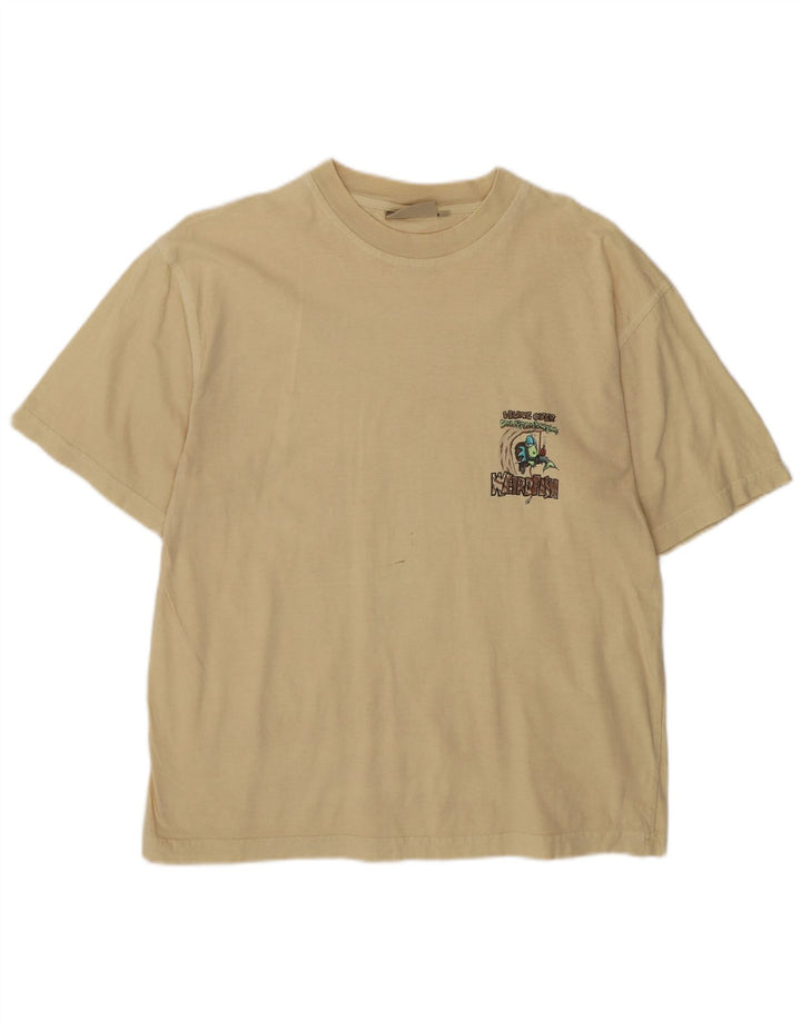 Weird Fish T-Shirt Graphique Homme Coton Beige Moyen