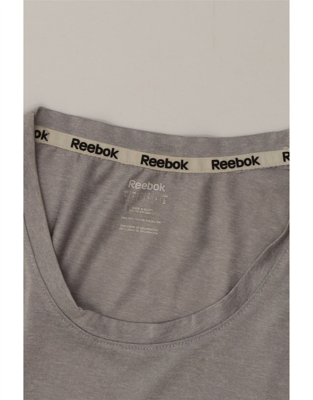 REEBOK T-Shirt Femme UK 16 Large Gris Polyester