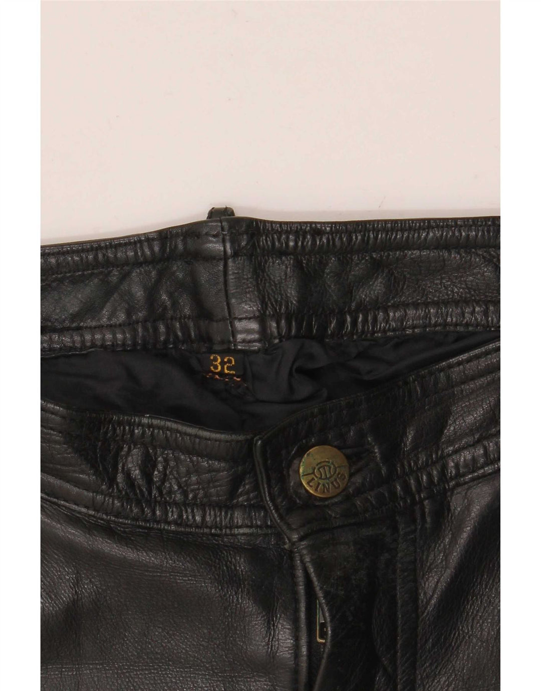Linus Pantalon motard en cuir pour homme W32 L30 Noir