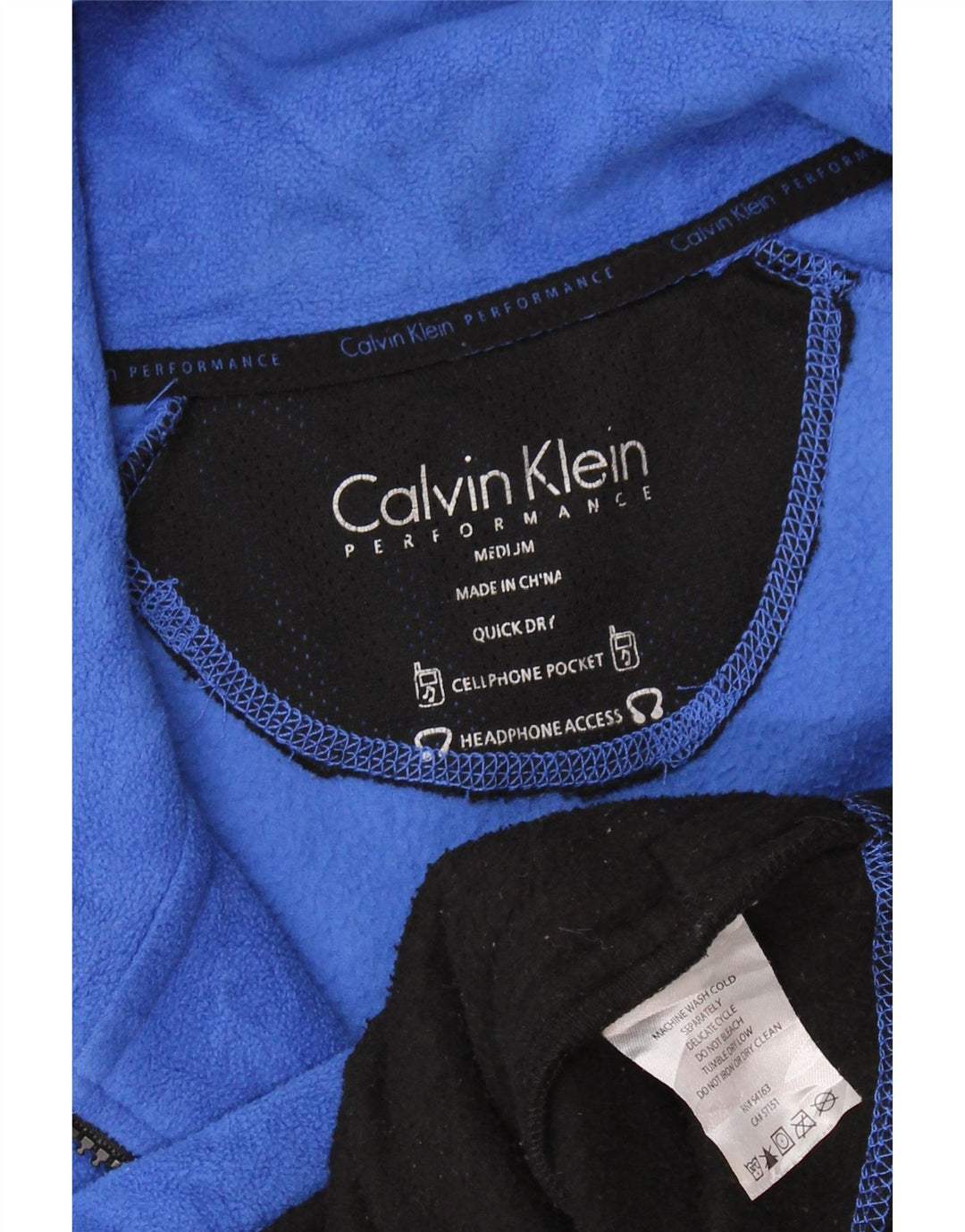 Calvin Klein Veste polaire graphique pour femme UK 14 Bleu moyen Colourblock