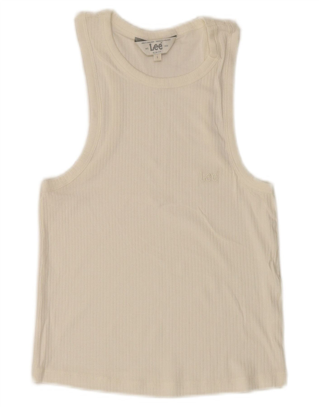 Lee Débardeur court coupe slim pour femme UK 8 Small Blanc