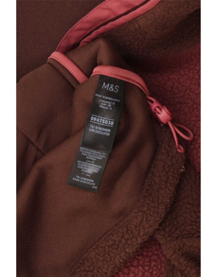 Marks & Spencer Veste polaire surdimensionnée pour femme UK 8 Small Marron Colourblock