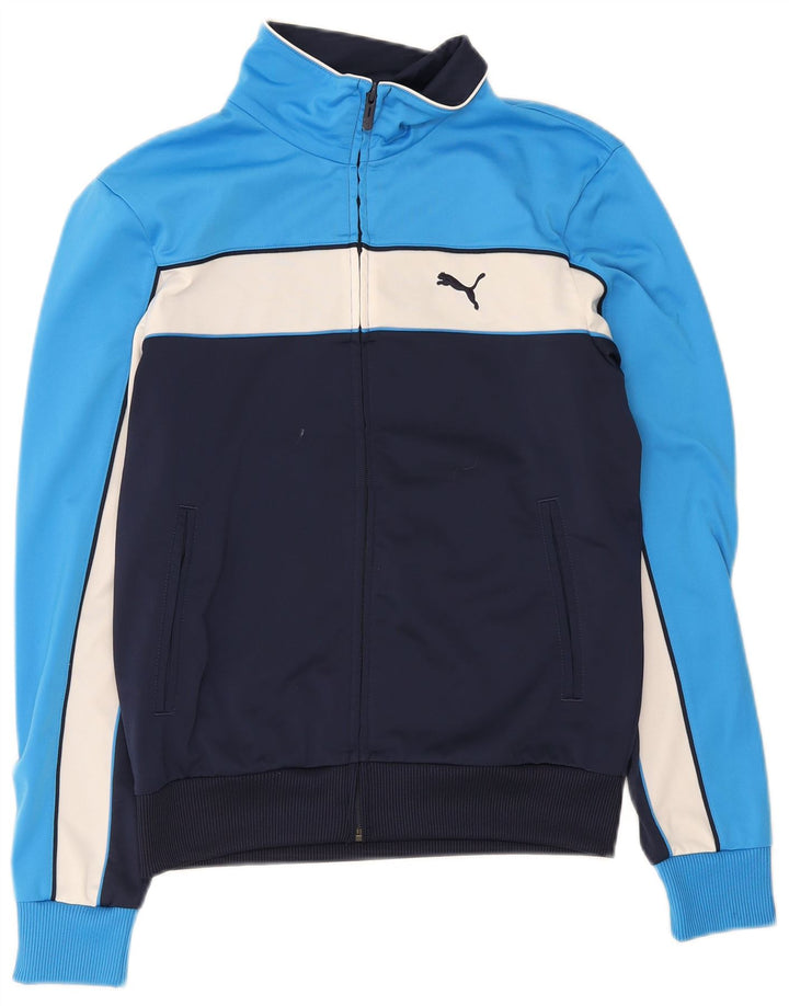 Puma Veste de survêtement pour homme Taille S Bleu marine Colorblock Polyester