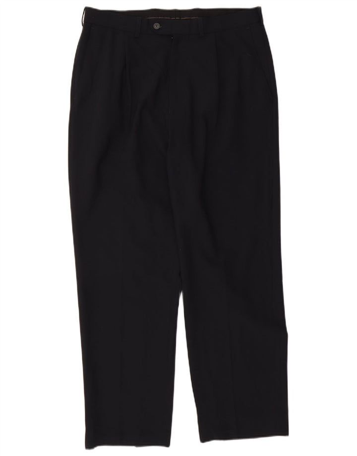 Marks & Spencer Pantalon de costume pour homme W34 L29 Bleu marine Polyester
