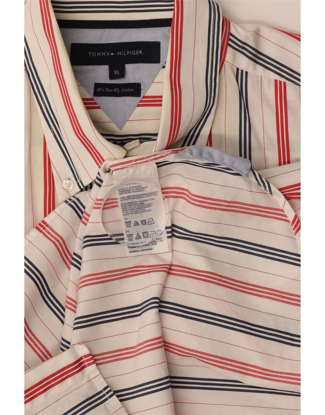 TOMMY HILFIGER Chemise Homme XL Blanc Rayé