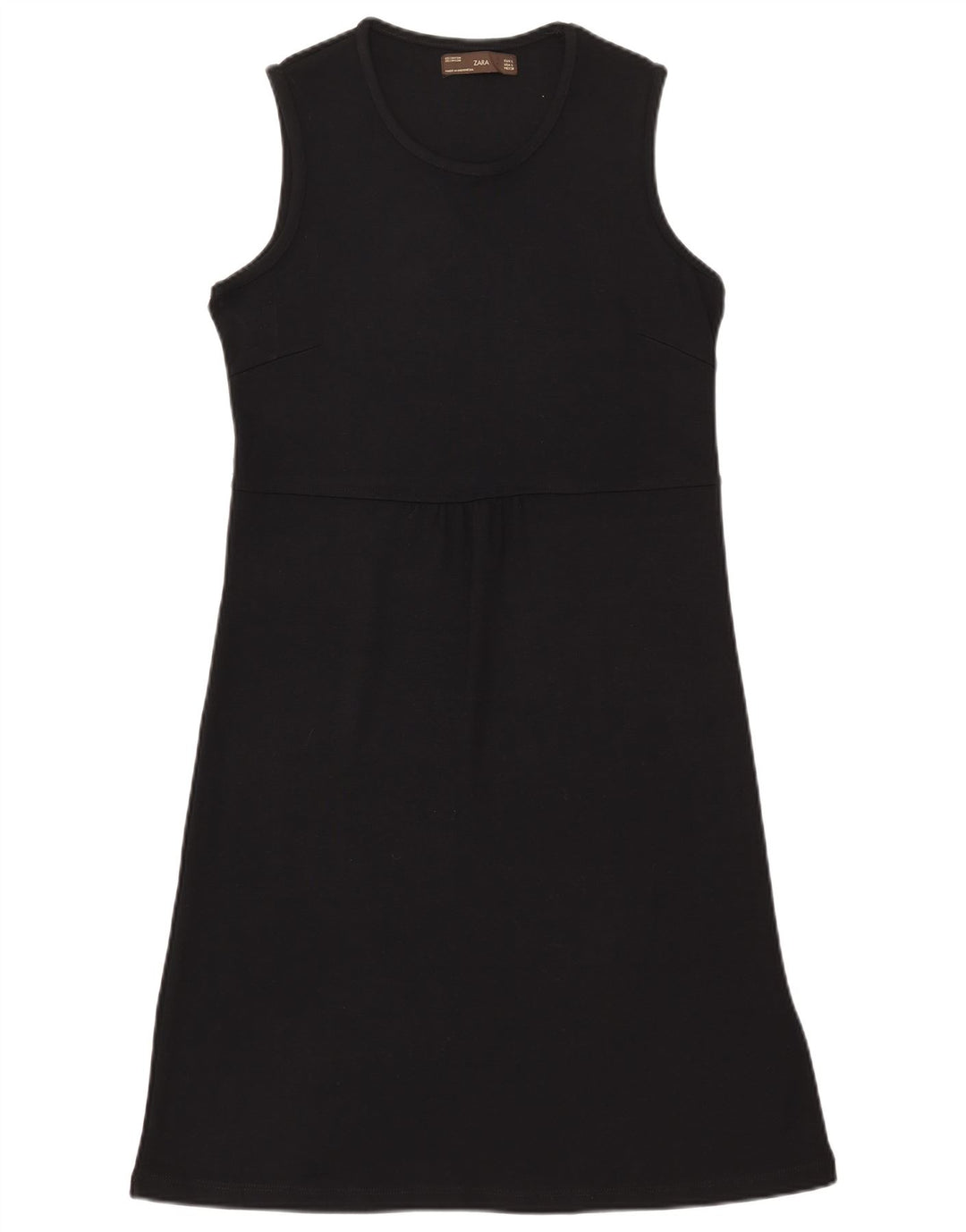 Zara Robe basique sans manches pour femme UK 14 Grande rayonne noire