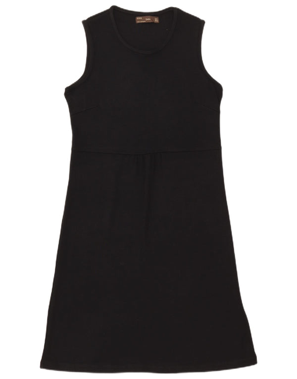 Zara Robe basique sans manches pour femme UK 14 Grande rayonne noire
