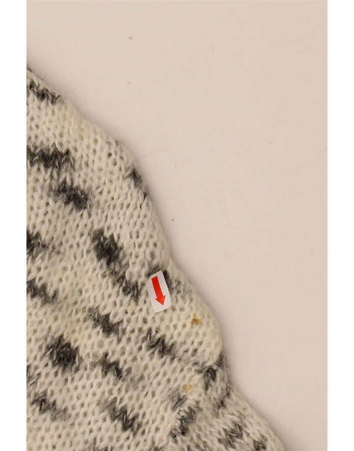 ZARA Pull à col rond pour femme UK 16 Large Blanc cassé moucheté