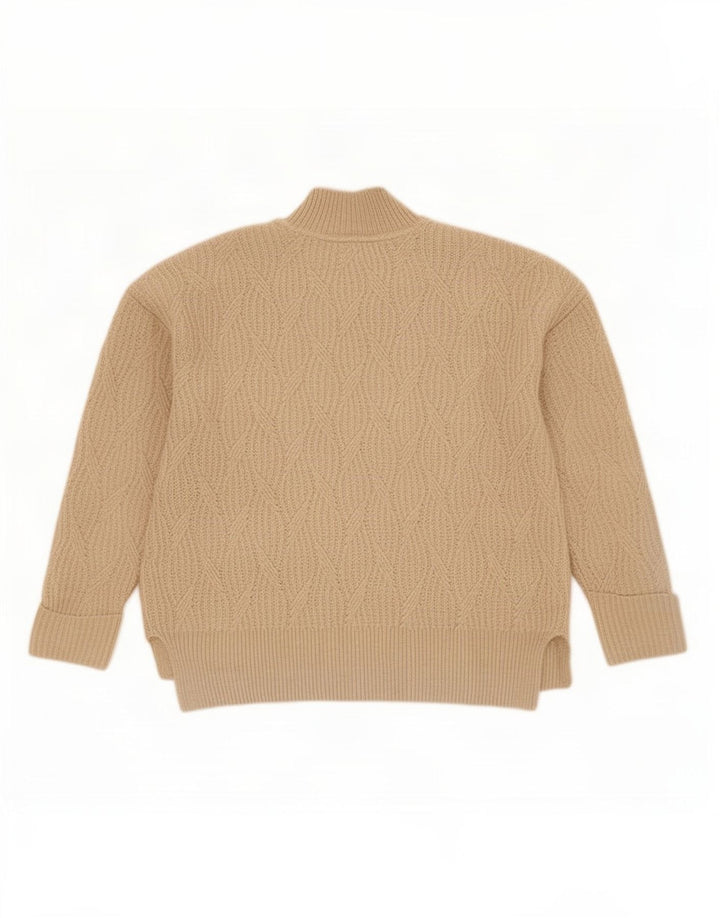 Fat Face Pull surdimensionné à col roulé pour femme UK 10 Petit Beige