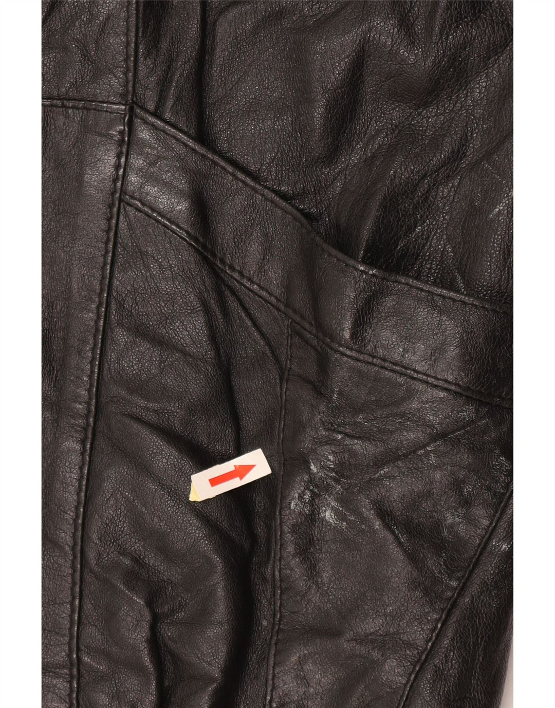 veste en cuir surdimensionnée femme vintage EU 50 XL Noir