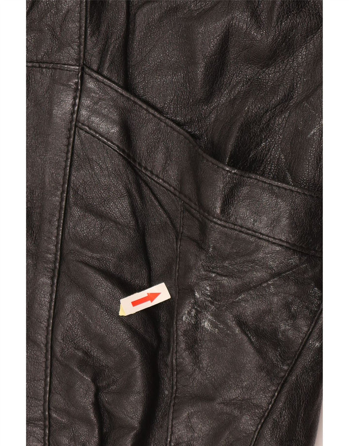 veste en cuir surdimensionnée femme vintage EU 50 XL Noir