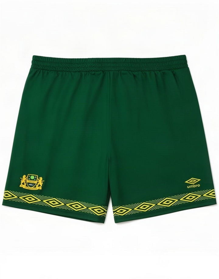 Umbro Short de sport graphique pour hommes, grand, vert géométrique, polyester