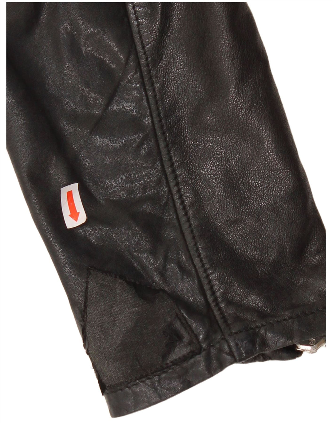 VINTAGE Womens Leather Jacket IT 48 XL Black Leather