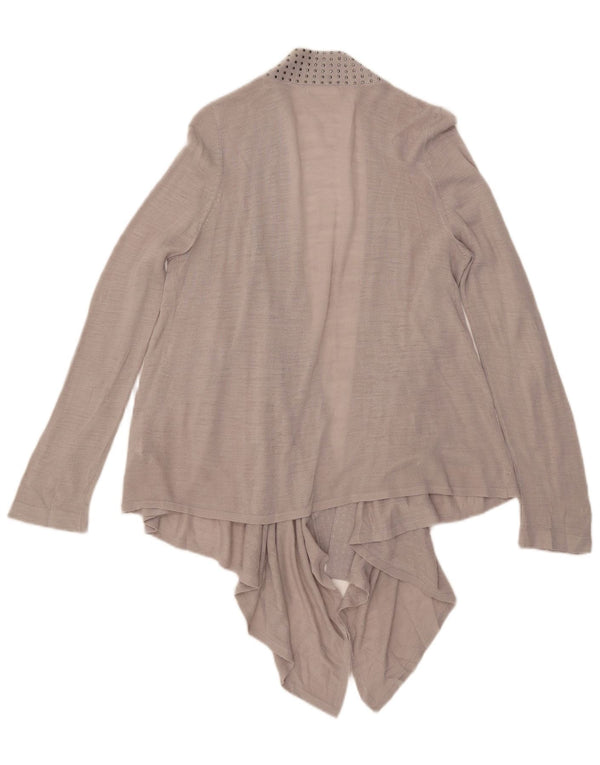Marks & Spencer Haut cardigan asymétrique pour femme UK 14 Acrylique gris moyen