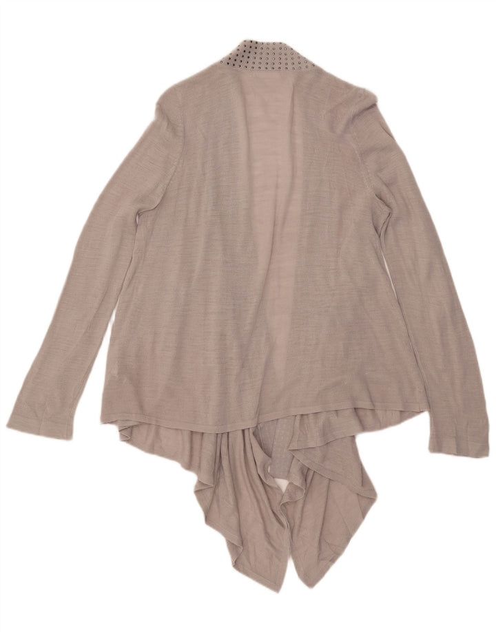 Marks & Spencer Haut cardigan asymétrique pour femme UK 14 Acrylique gris moyen