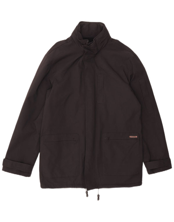 Gianfranco Ferre Veste coupe-vent à capuche pour homme UK 38 Medium Black Nylon
