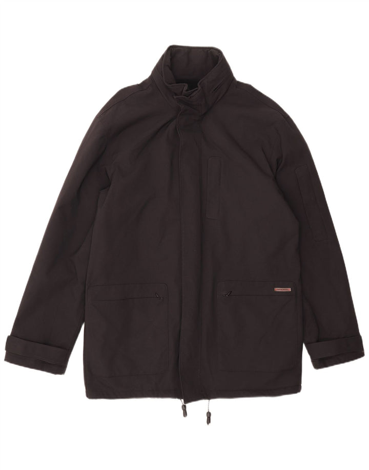 Gianfranco Ferre Veste coupe-vent à capuche pour homme UK 38 Medium Black Nylon
