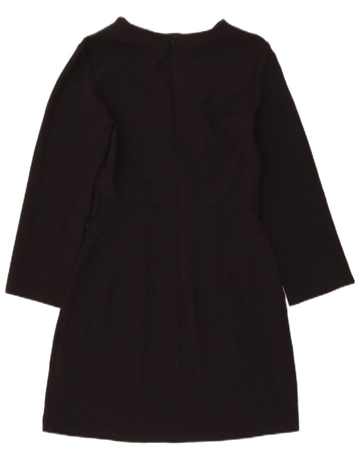 Zara Robe fourreau à manches longues pour femme UK 8 Small Noir Polyester