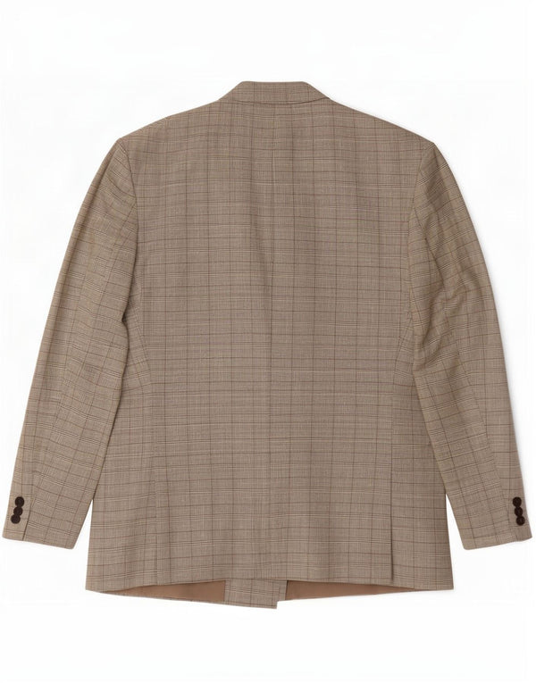 vintage Mens Double Breasted Blazer Veste UK 42 XL Vert Pied-de-poule