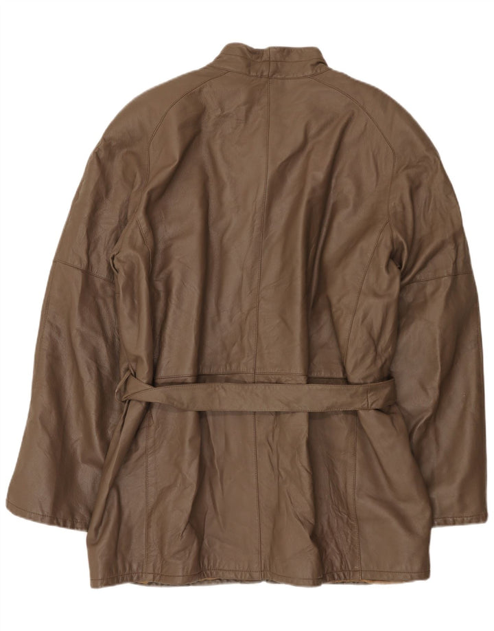 veste en cuir homme vintage IT 56 3XL Marron