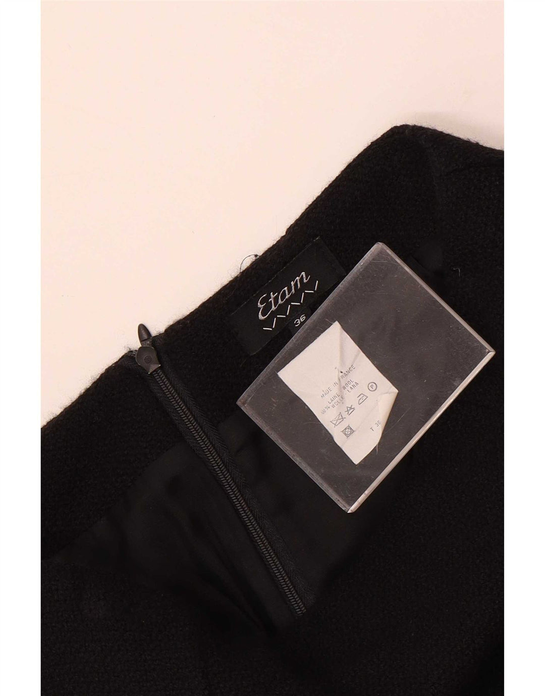 Etam Femme Mini Jupe IT 36 XS W24 Laine Noir