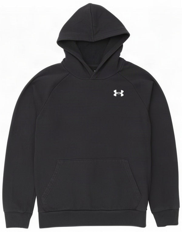 Under Armour Pull à capuche coupe ample pour garçon 11-12 ans Grand coton noir