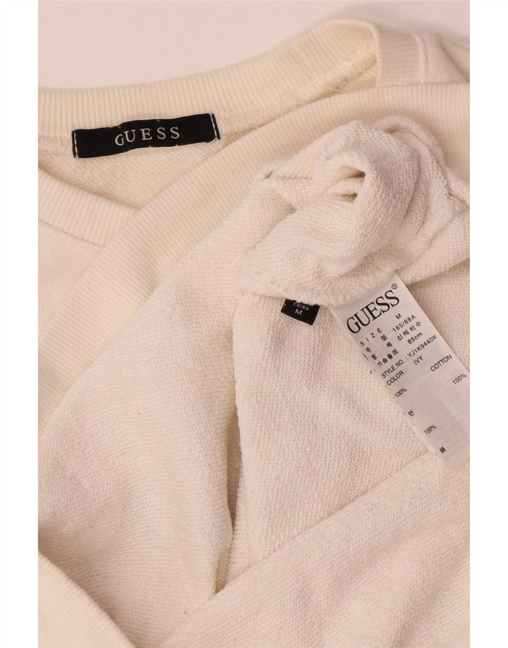 Guess Sweat-shirt graphique pour femme UK 14 en coton blanc cassé moyen