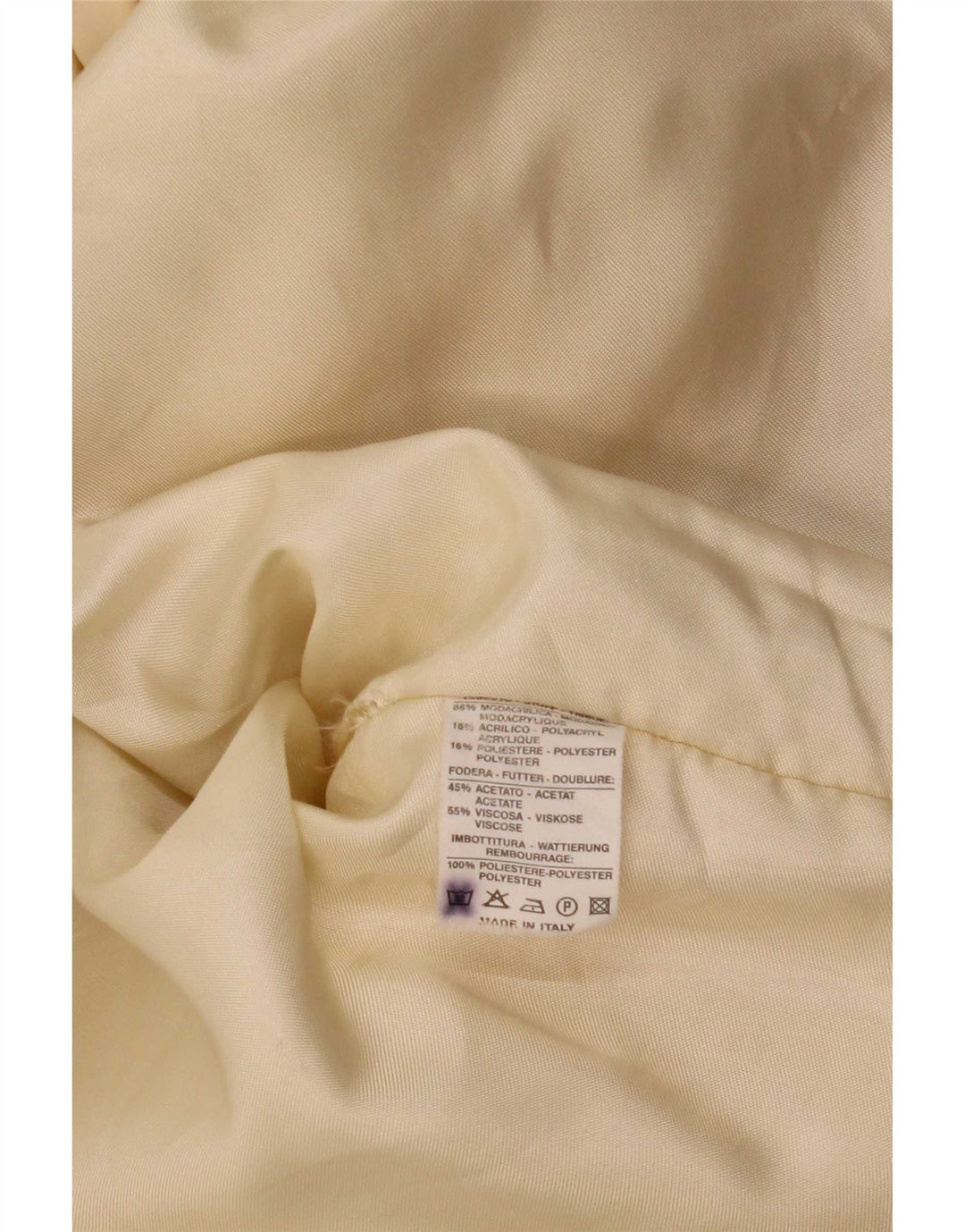vintage Femmes Oversize Fausse Fourrure Pardessus EU 40 Moyen Beige Modacryl