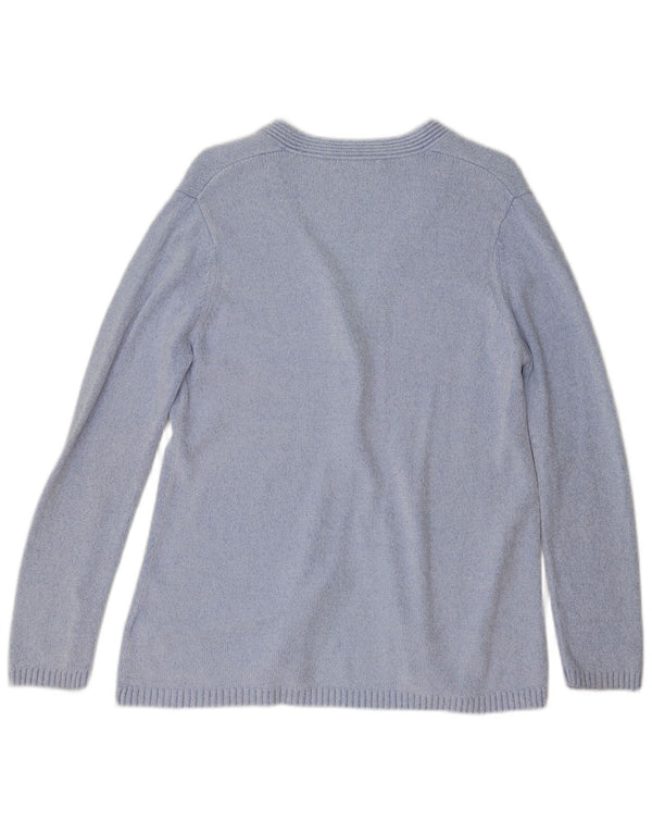 Marks & Spencer Pull Cardigan Femme UK 12 Bleu Moyen Viscose