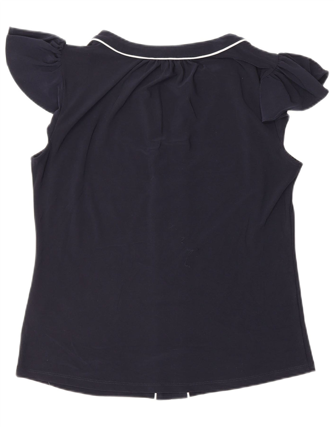 TOMMY HILFIGER Chemisier Top UK 14 Femme Bleu Marine Moyen Polyester