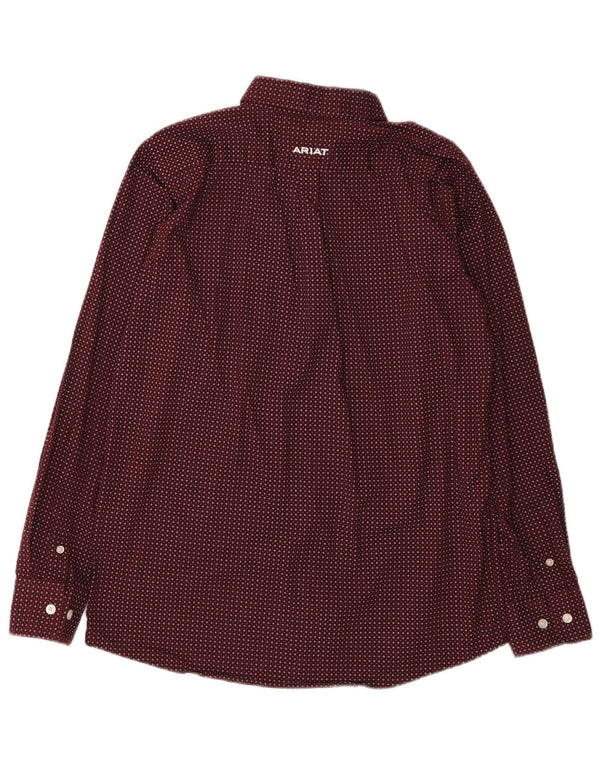 Chemise Ariat Garçon 15-16 ans XL Coton Taché Bordeaux