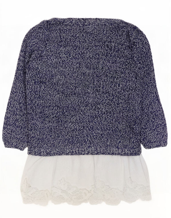 Marks & Spencer Pull col bateau pour femme UK 10 Petit Bleu Moucheté