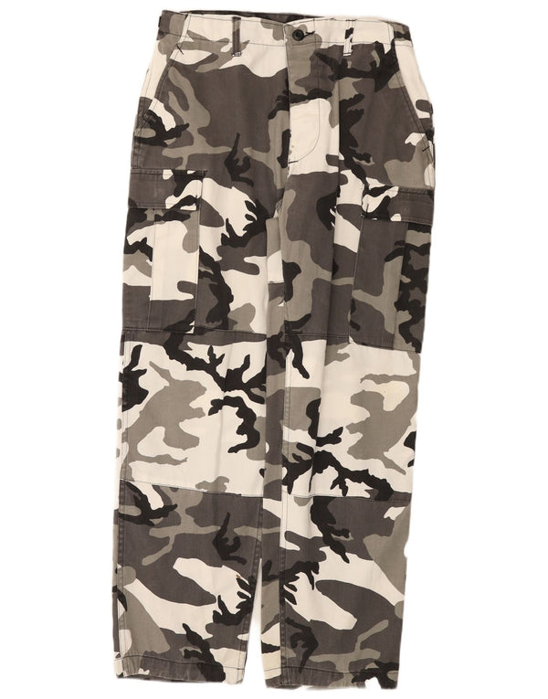 Pantalon Cargo Droit Homme Vintage W32 L31 Gris Camouflage Coton