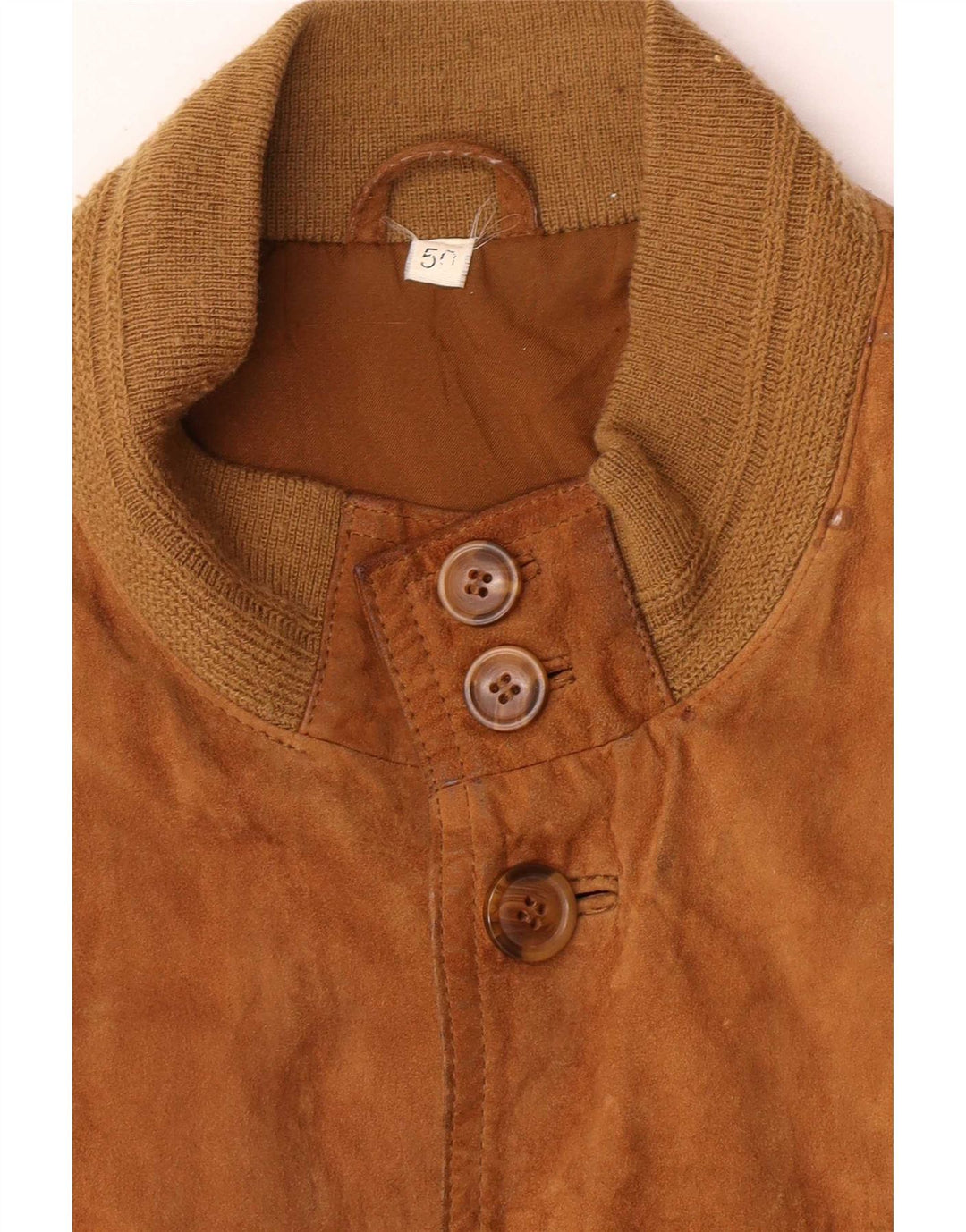 vintage Mens Suede Bomber Jacket IT 50 Grand Brun