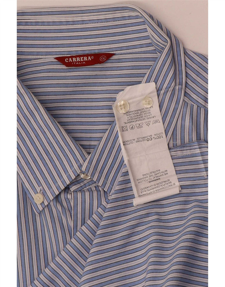 Carrera Chemise Homme 2XL Bleu Rayé Coton