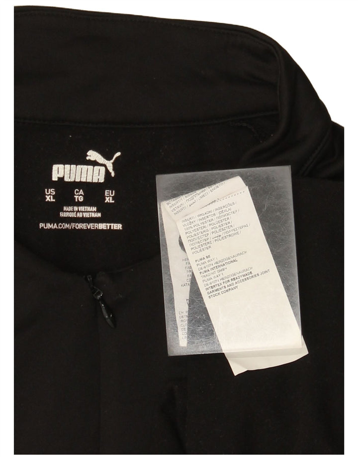 PUMA Haut de survêtement à col zippé pour femme UK 18 XL Noir rayé
