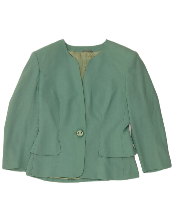 vintage Femmes 1 Bouton 2 Pièces Ensemble UK 12 Moyen W28 Acétate Vert