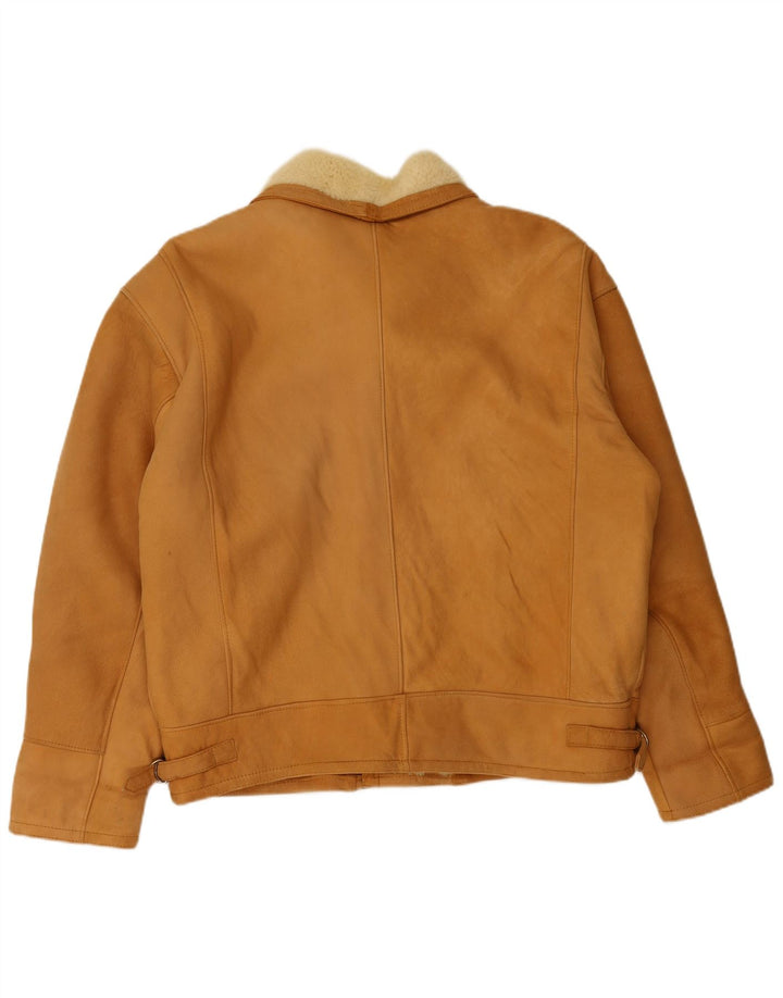 Veste en peau de mouton homme vintage UK 40 Grande peau de mouton beige