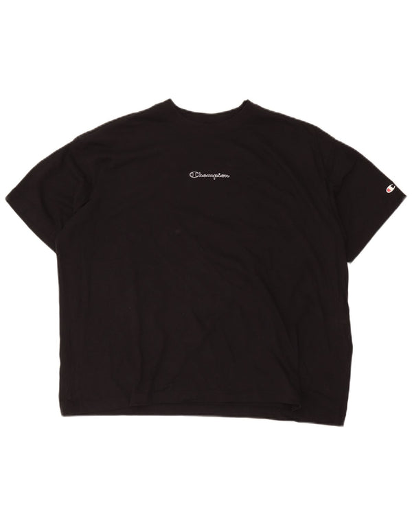 Champion T-shirt graphique surdimensionné pour femme UK 10 petit coton noir