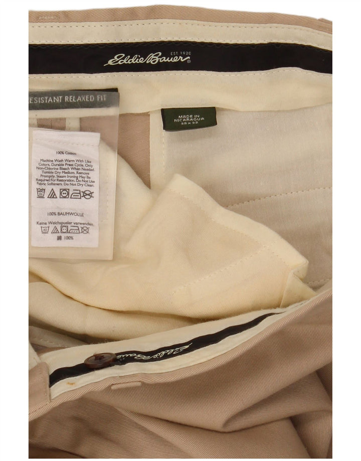 EDDIE BAUER Pantalon Chino Coupe Relax Homme W38 L32 Coton Beige