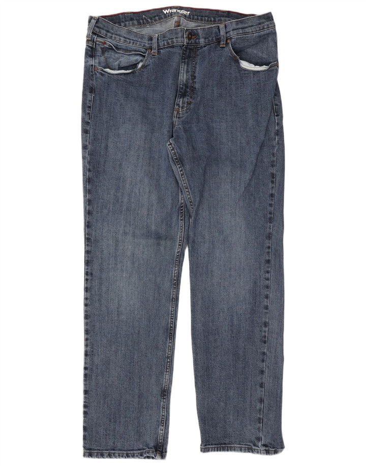 Wrangler Jean droit régulier pour homme W38 L32 en coton bleu
