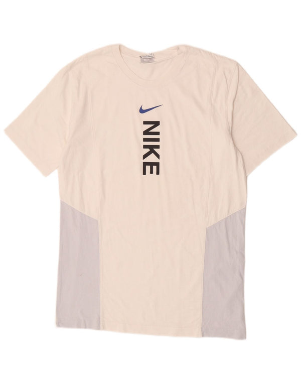 Nike T-shirt graphique en coton color block blanc moyen pour homme