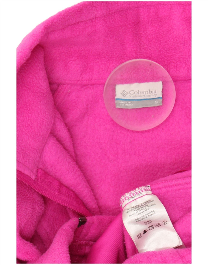 COLUMBIA Womens Fleece Jacket UK 10 Small Pink Polyester