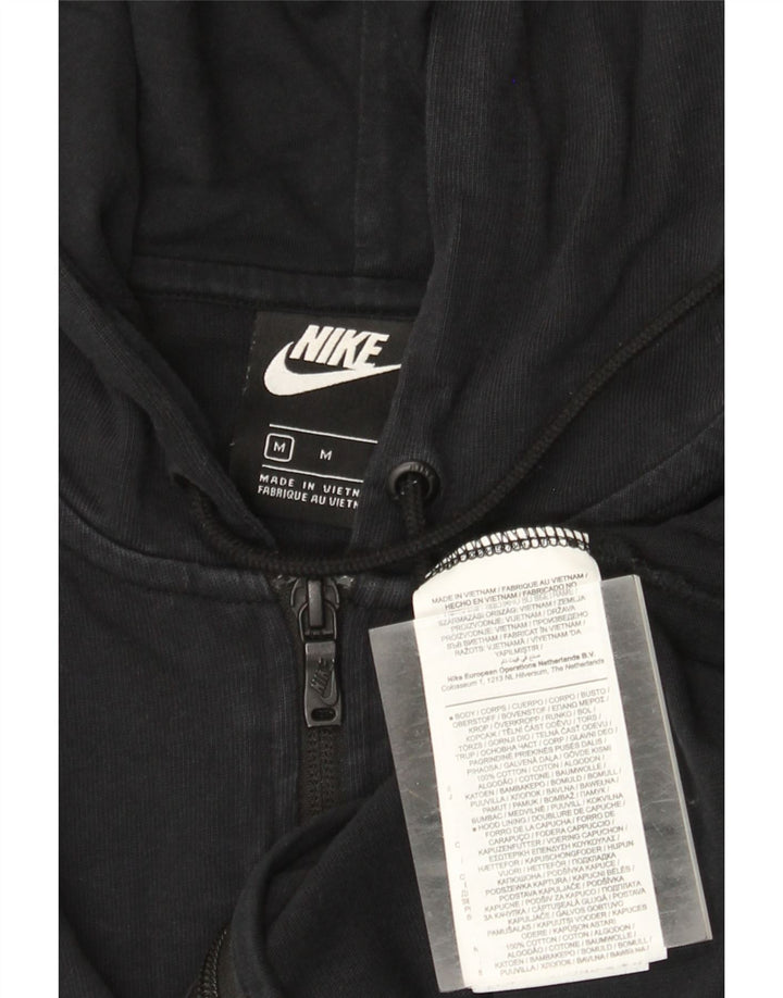 NIKE Pull à capuche zippé pour femme UK 12 Coton noir moyen