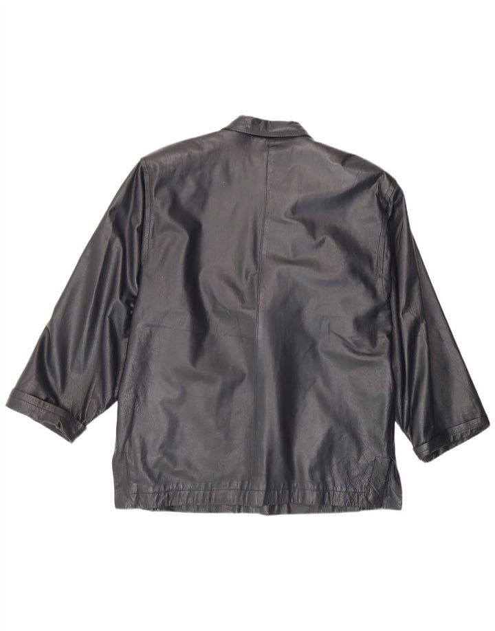 Genny Veste en cuir pour femme UK 16 Grand cuir bleu marine