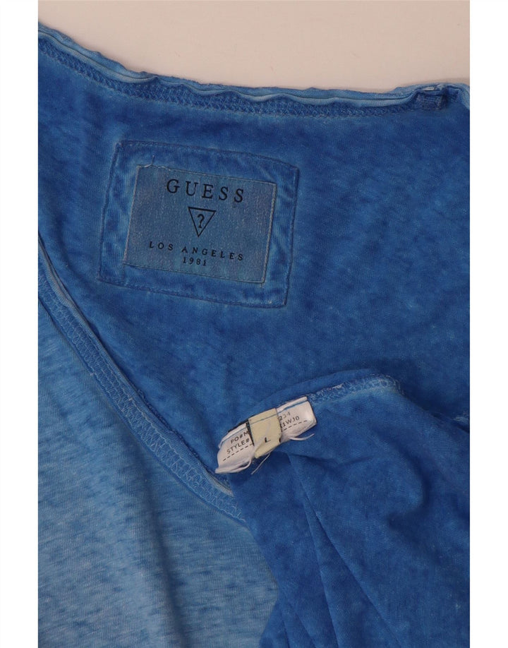 Guess T-Shirt Homme Haut Large Bleu Moucheté