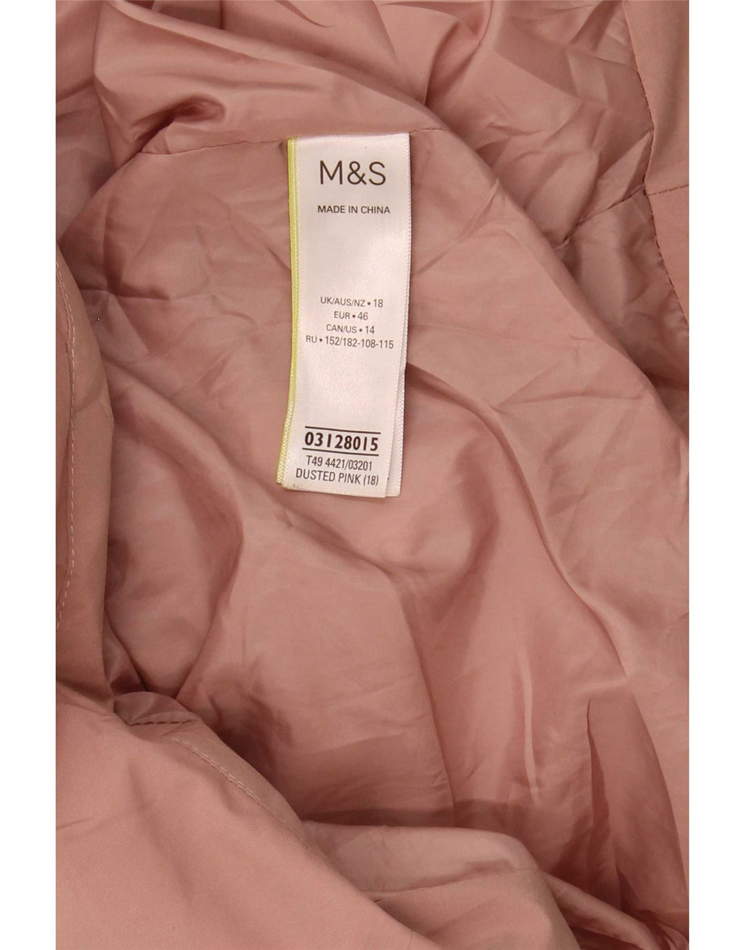 Marks & Spencer Manteau matelassé surdimensionné à capuche pour femme UK 18 XL Rose Polyester